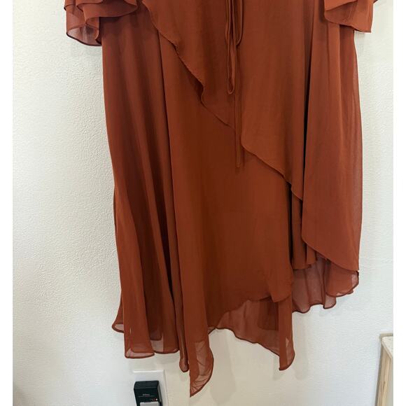 City Chic Women's Hidden Treasure Maxi Dress Ruffle Tie Waist Boho Size S 16 - Picture 4 of 11